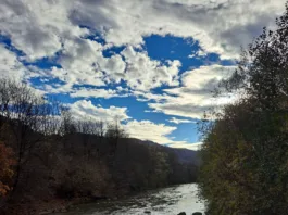 A view of the river and sky