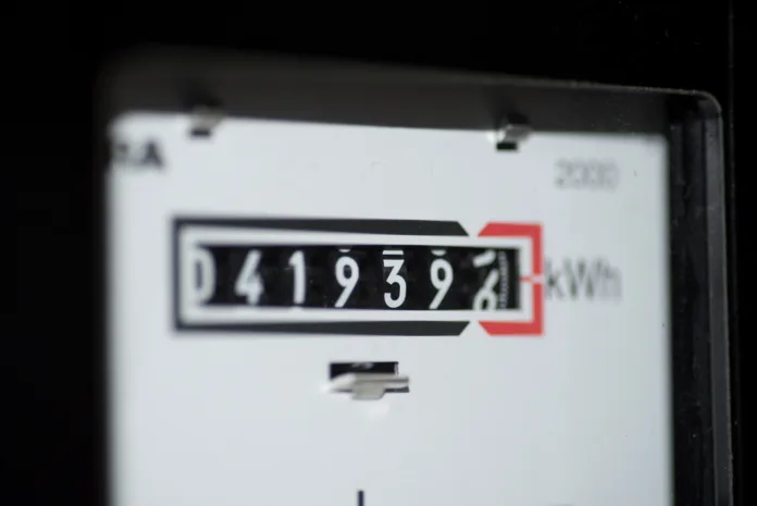 Close-up of an electricity meter